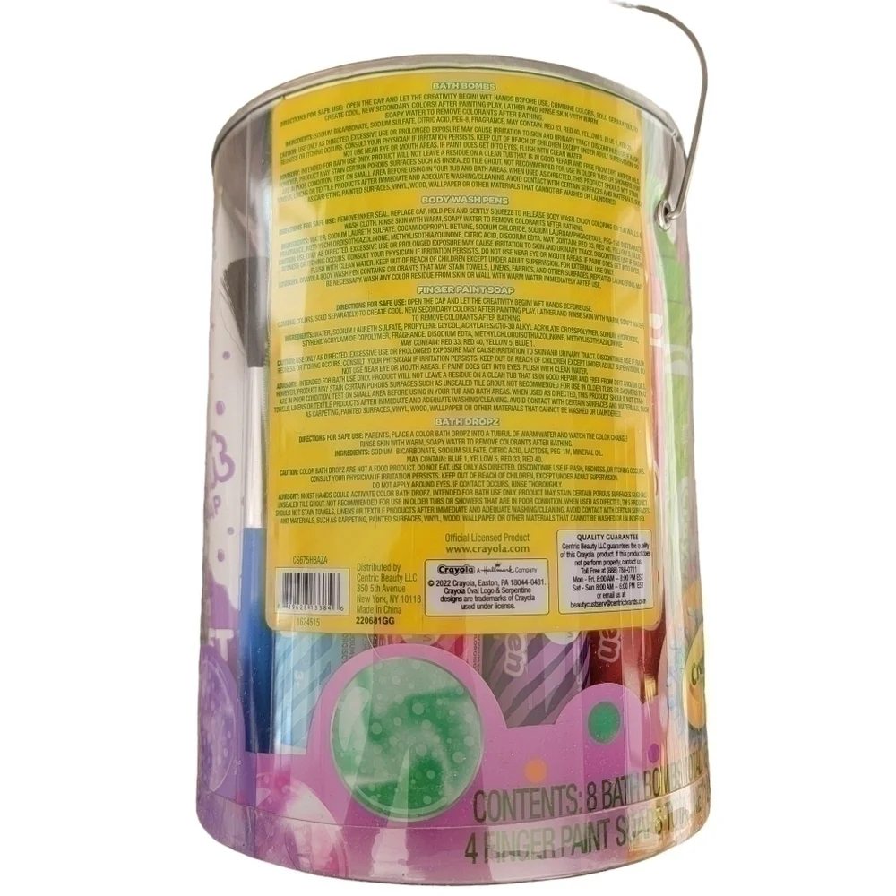 🛑 2 / $40 Sale! Crayola Bath Activity Bucket 30 Pc Set NWT